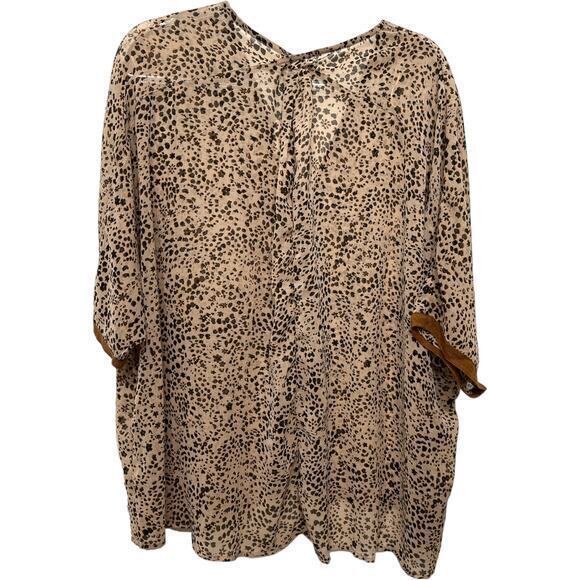Intimately Free People Womens Animal Print Sleepin in Shirt XS Tan Oversized NWT - Picture 3 of 6